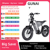 GUNAI-Y 1000W Electric Bicycle 90KM Mileage 20*4Inch Fat Tire Electric Bike 60KM/H 48V 18AH Battery 7Speed Mountain Adult E-Bike