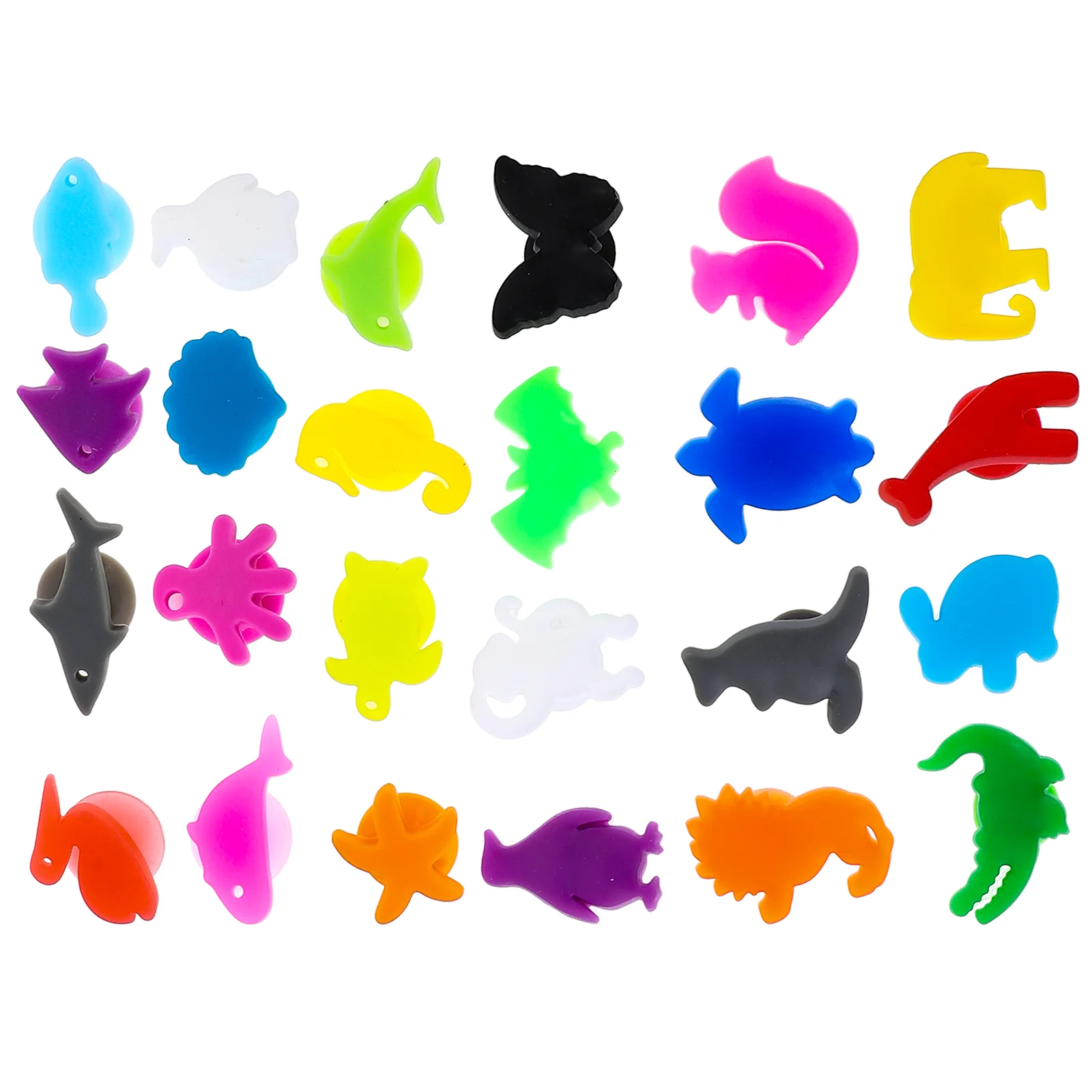 

24 Pcs Drink Identifier Glass Recognizer Cup Silicone Label Red Party Markers