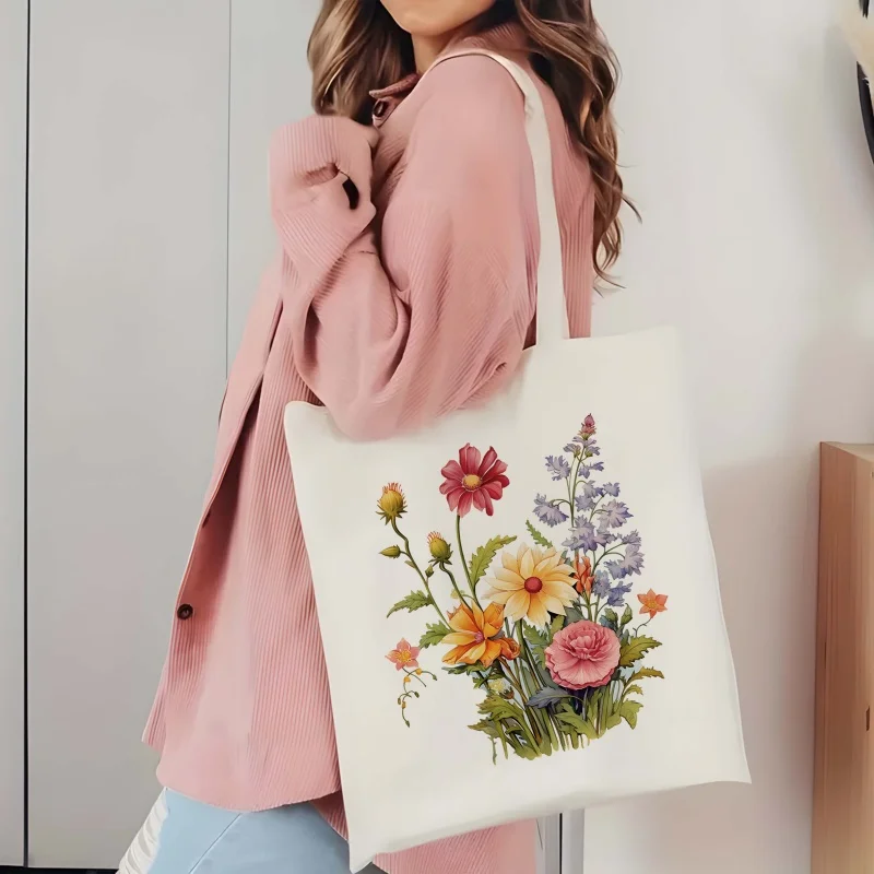 

1 piece printed handbag for women - Durable shoulder bag, fade-resistant and machine washable, large capacity shopping bag, suit