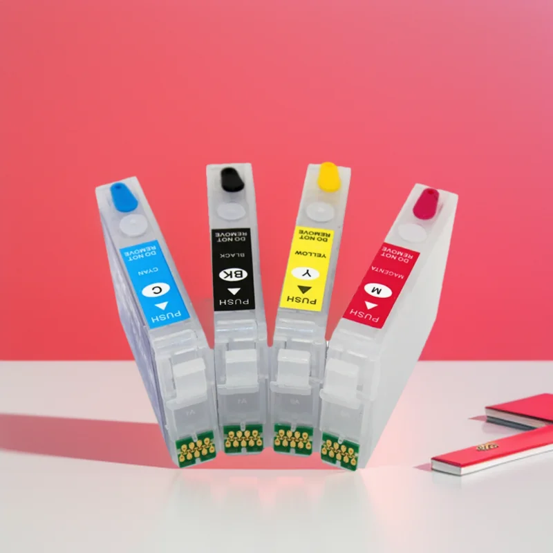 

4 color T03C T03D Refillable Ink Cartridge with Disposable chip For Epson WorkForce WF-2861 WF2861 WF 2861 Printers