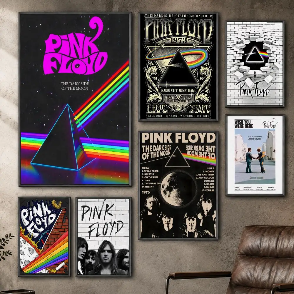 Music Pink Floyd Progressive Rock Band Poster  PP Self Adhesive Home Garage Dorm Bar Wall Decor Aesthetic Retro Gift