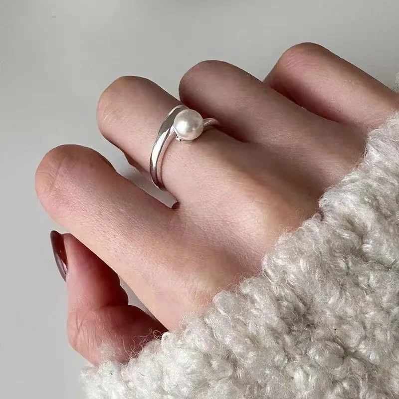 

Pearl Ring For Women Simple Ring Index Finger Girlfriends Gift Wedding Trendy Jewelry