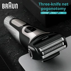 Original Braun Rechargeable Wet Dry Men's Electric Shaver with Beard Trimmer For Men Beard Stubble Razor Titanium Foil Shaver