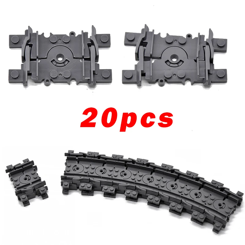 MOC City Train Rail Crossing Tracks Set