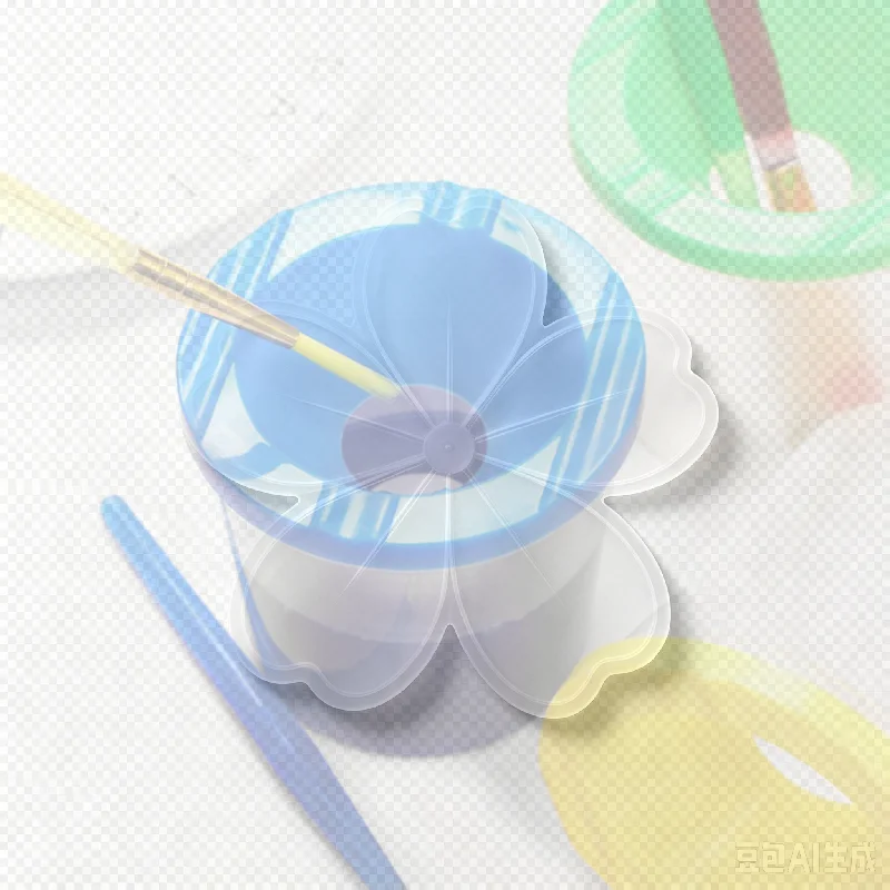 Painted Art Pen Washing Cup Plastic Transparent Multifunctional Pen Washing Bucket Watercolor Paint Painting Pen Washing Cup