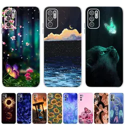 Case For Xiaomi Redmi Note 10 5G Capa Flowers Soft Silicone Covers For Redmi Note 10 Note10 10T Poco M3 Pro 4G 5G Clear Fundas
