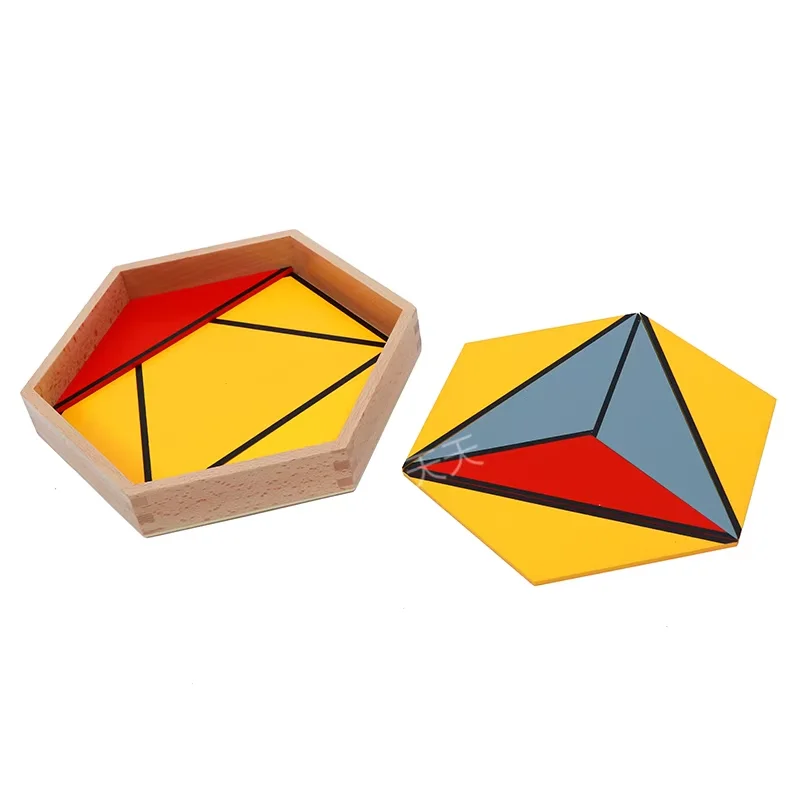 مجموعة مثلثات بناء ADENA Montessori مع 5 صناديق تخزين، مجموعة مكعبات بناء تعليمية للأطفال