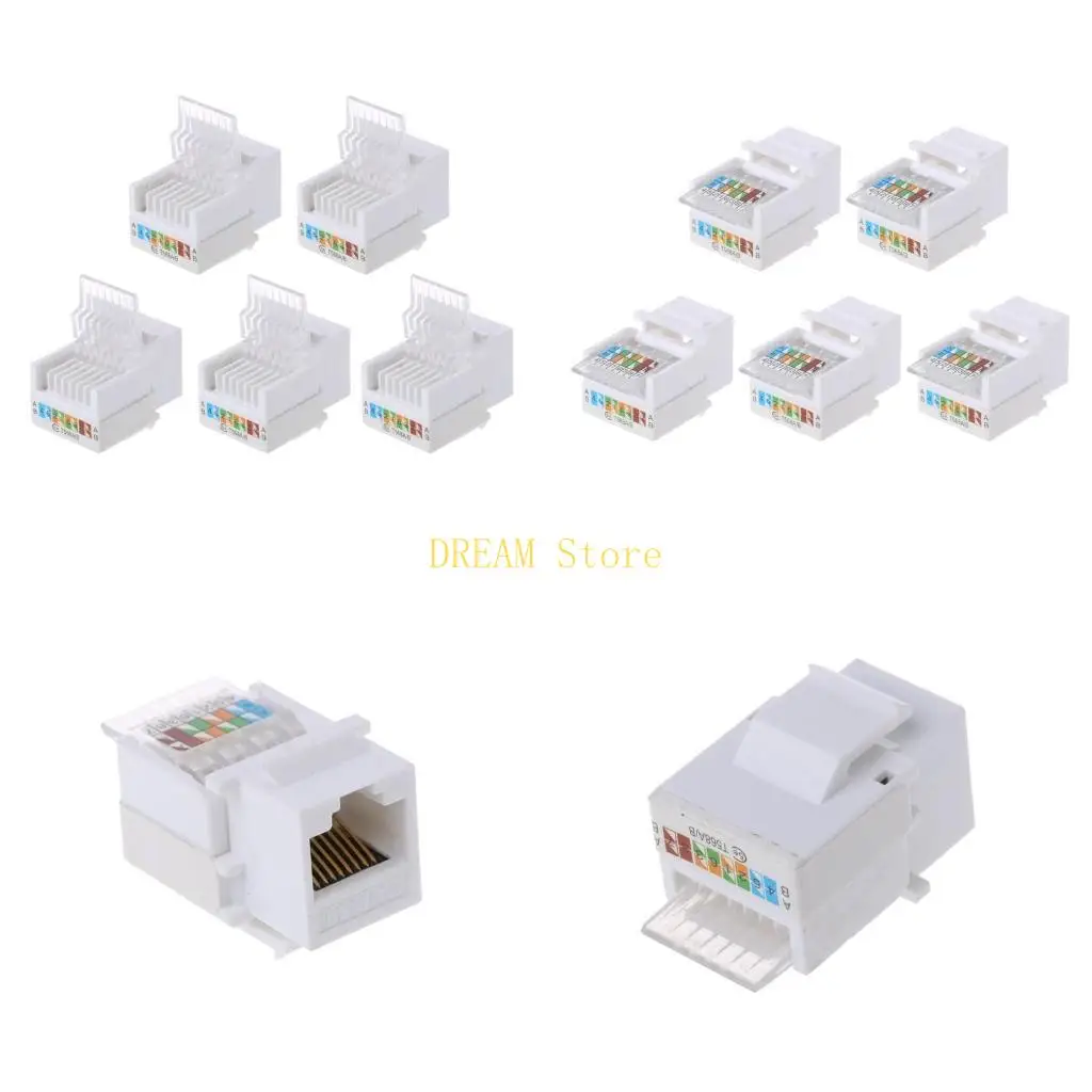 

CAT5E RJ45 LAN Socket Keystone For Internet Plug Wall Panel 5 Piece best sale