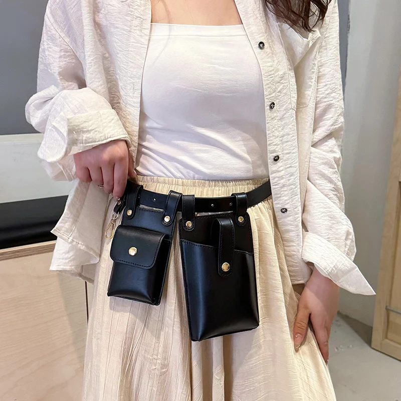 Women Brand Fanny Pack Fashion Leather Belt Bag Kidney High Capacity Waist Bags Waterproof Multi-pocket Waist pack Banana Bag