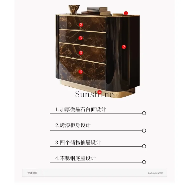 Light luxury chest entrance entrance new high-end modern living room home wall storage integration  FT