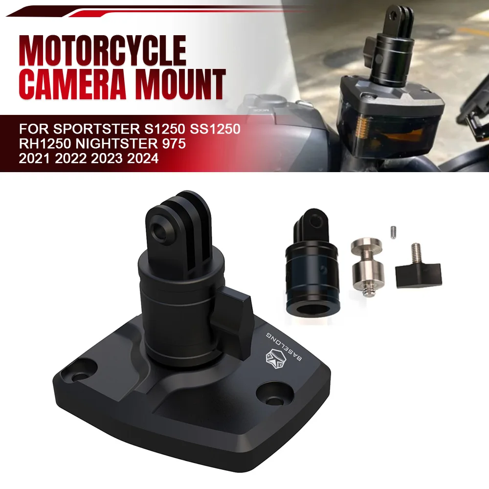 

For Sportster S1250 SS1250 RH1250 Nightster 975 2021 2022 2023 2024 Motorcycle Camera Mount Handlebar Mount Camera Bracket Mount