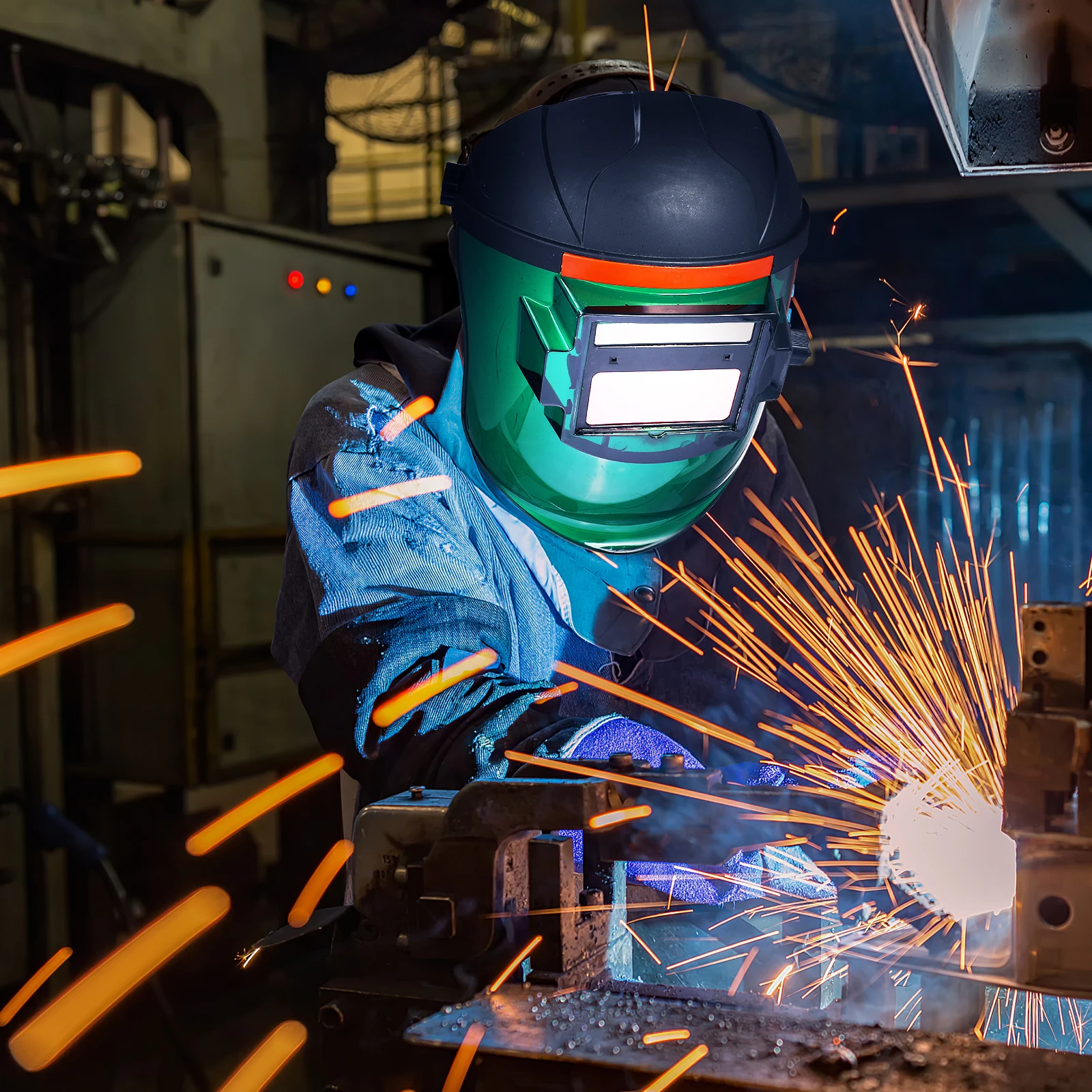 

Auto Darkening Mask Solar Rechargeable High-Strength Flame Retardant Material Wide View Arc Tig Welding Hood Lightweight