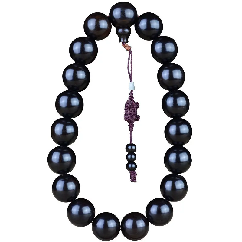 Ebony Large Buddha Bead Bracelet Purple Sandalwood Handheld Car Rearview Mirror Pendant Rosewood Gear Bead Car Decor Gifts