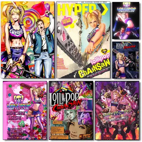 Lollipop Chainsaw game Poster Self-adhesive Advanced Aesthetic Printing Paper Wall Art for Living Room Home Decor