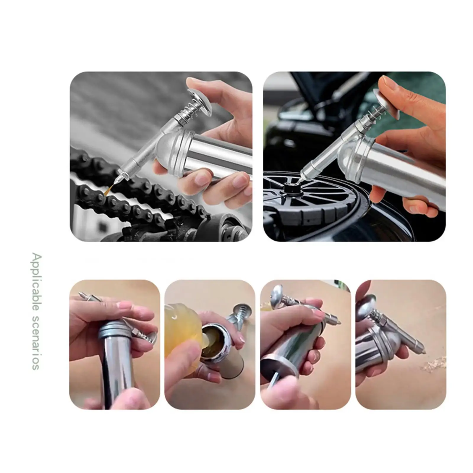 

Mini Grease Injector Push Type 85cc Zinc Alloy Portable Automotive Grease Dispenser Tool Universal for Bike Pedals Chains