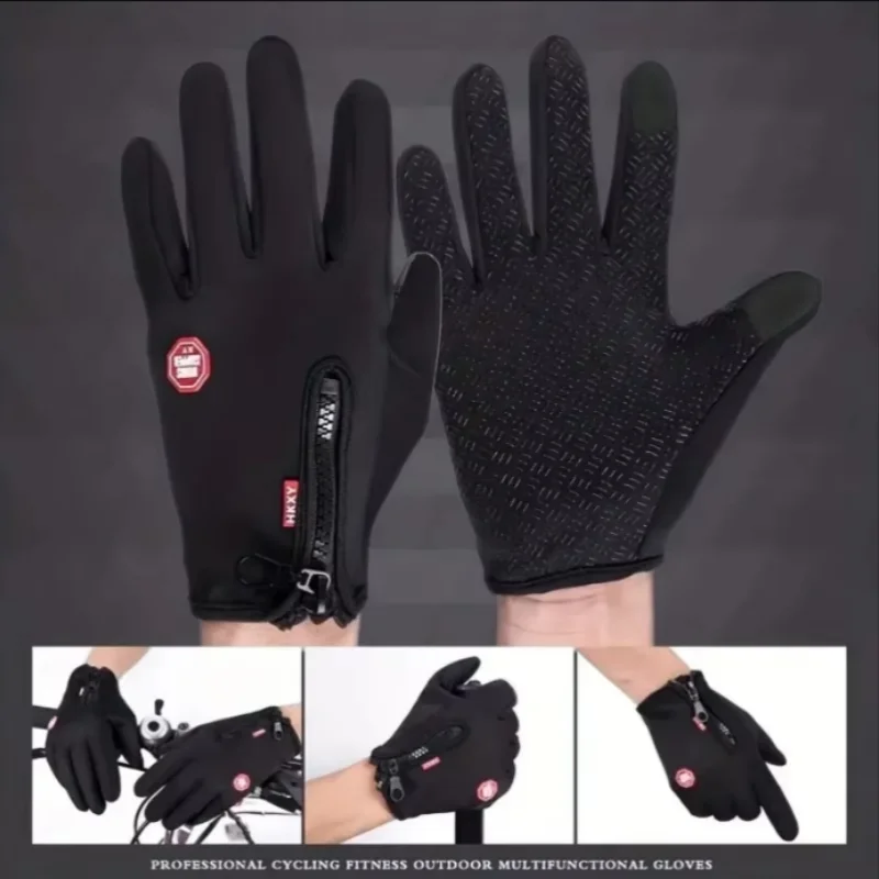 Winter men's waterproof cold resistant gloves safety protection warm gloves for skiing riding driving touch screen