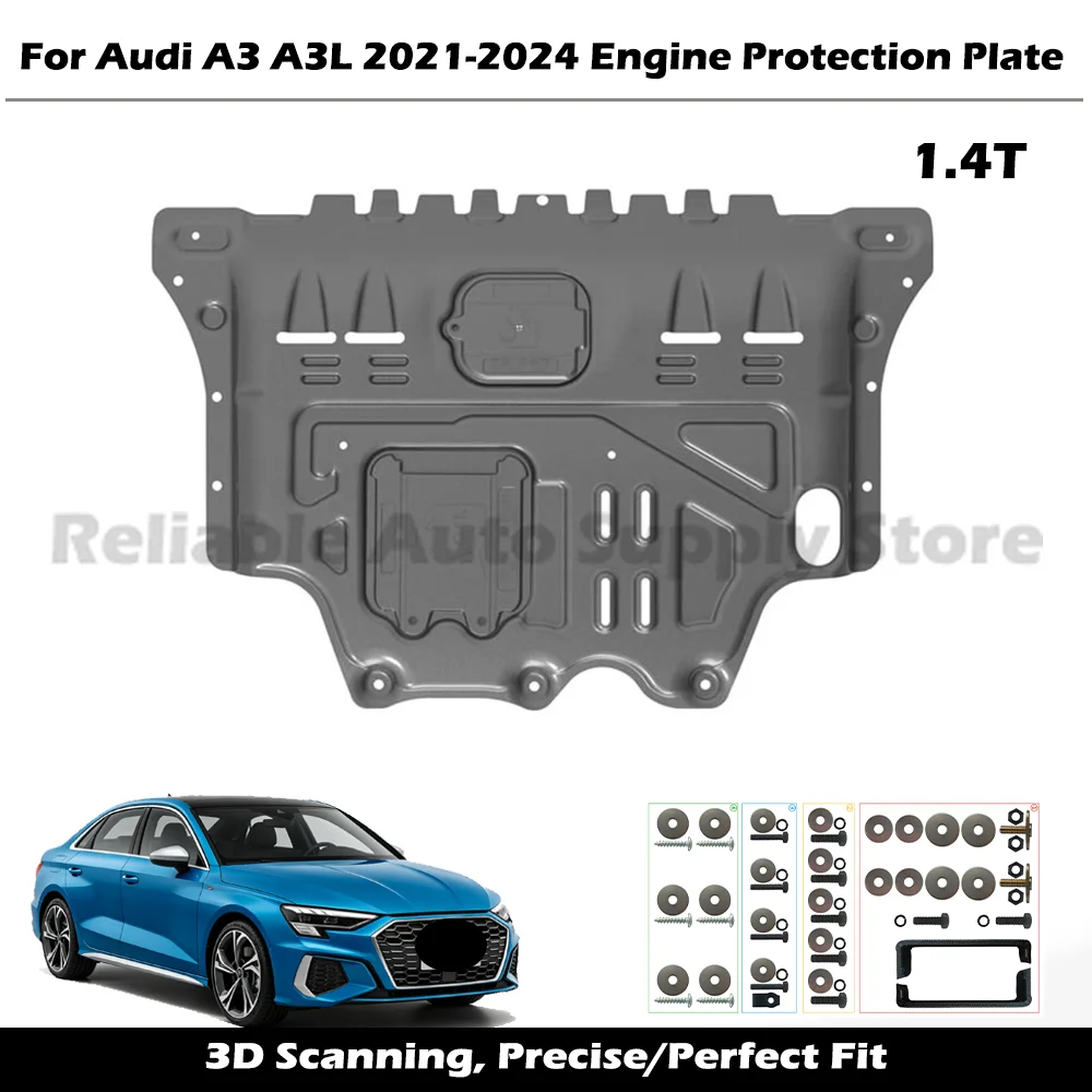 

High Quality Alloy Engine Guard Durable Underbody Protection Splash Proof Car Bottom Shield For Audi A3 / A3L 2021-2024 1.4T