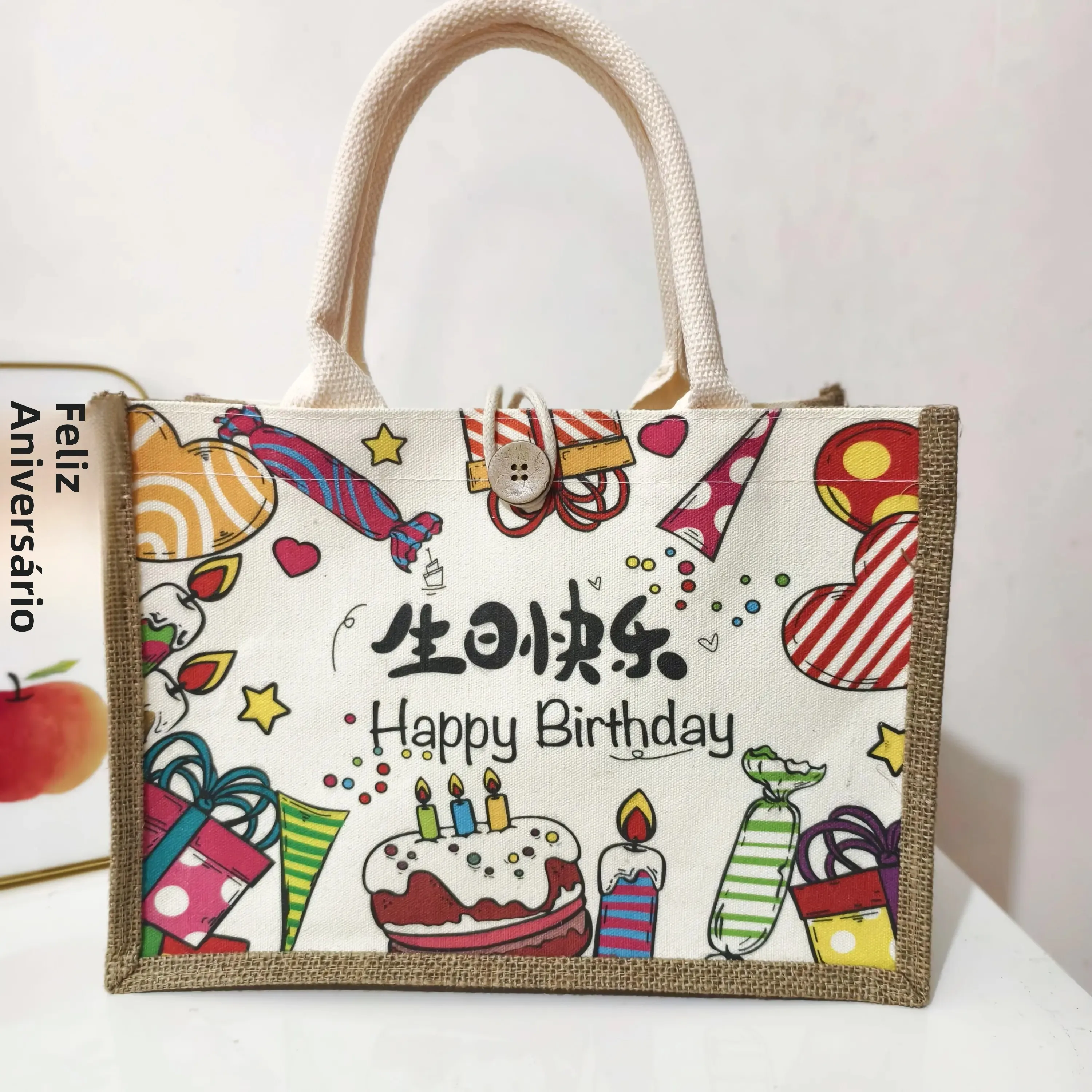 sacola-de-presente-de-lona-pratica-para-aniversario-infantil-lembrancinha-de-dez-anos-sacola-de-presente-para-bebe-de-cem-d