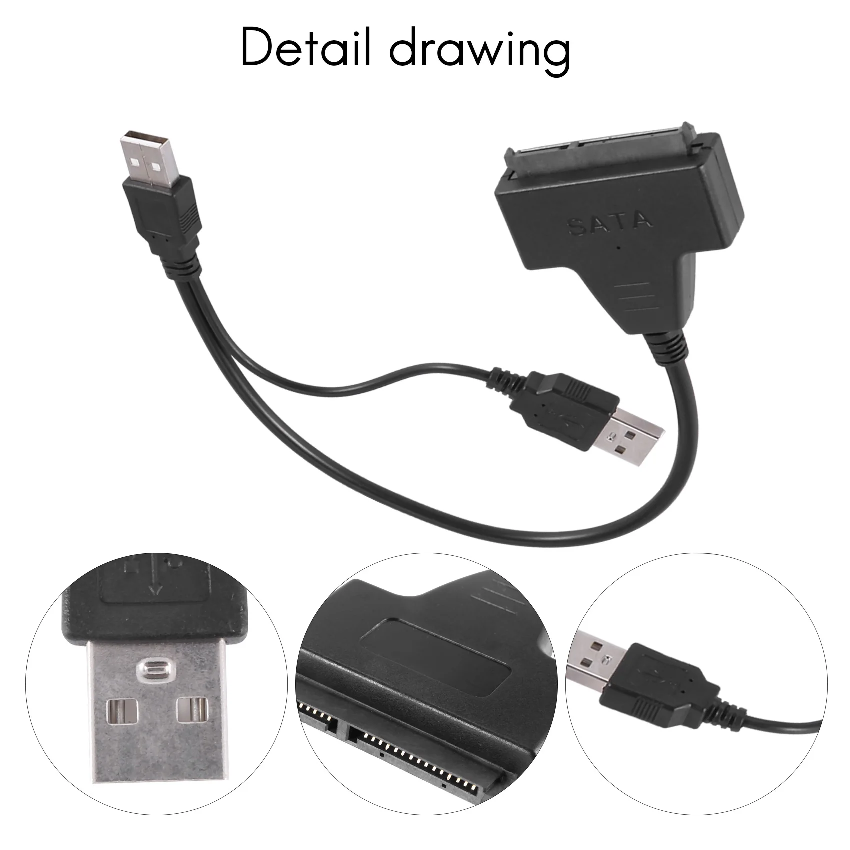 محول USB 2.0 إلى IDE SATA S- 2.5/3.5 بوصة لكابل محول محرك الكمبيوتر المحمول HDD/SSD