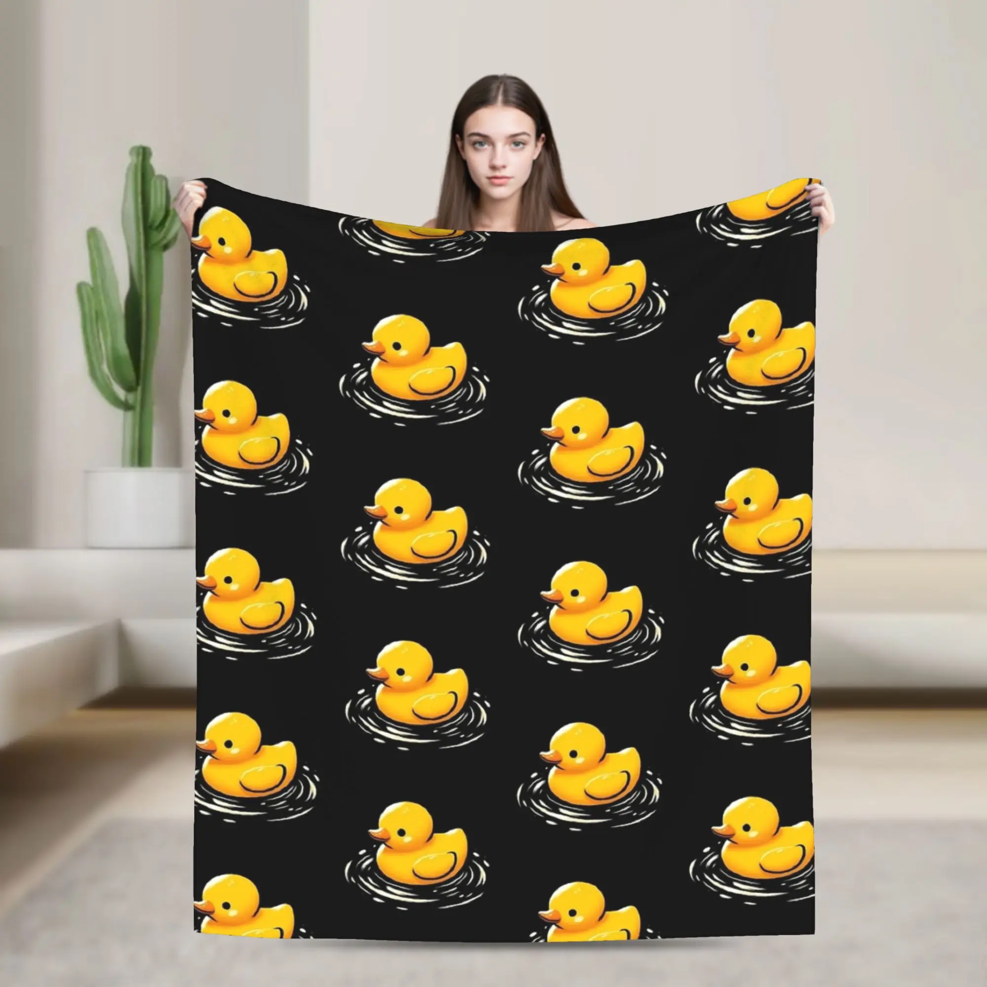 لطيف بطة مطاطية العائمة في الماء بطانية قطيفة الاطفال الفانيلا رمي بطانية للأريكة السرير الدافئة لينة جودة المفرش هدية فكرة