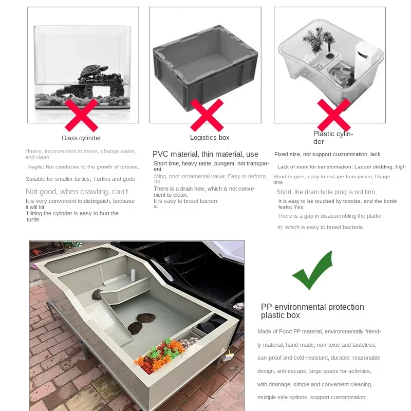 turtle tank feeding tank villa household large-scale breeding box with drainage hole special tank for raising turtles