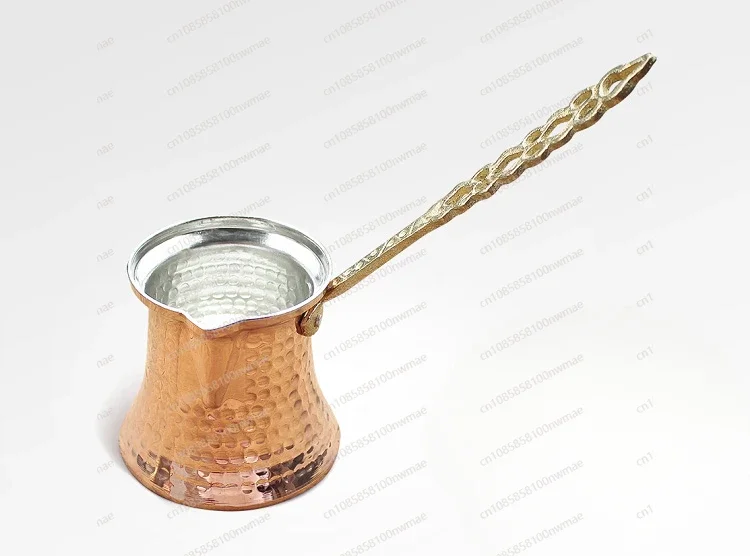Handmade Italian-style coffee pot, pure copper with hanging ear for open flame brewing