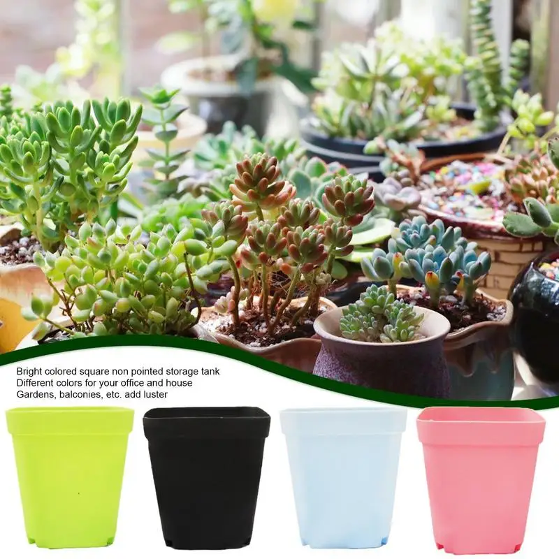 

Flower Pot Mini Succulent Multi Color Square Plant Pots Small Nursery Grow Pot Seedling Tray Transplant Flowerpot Garden Tool