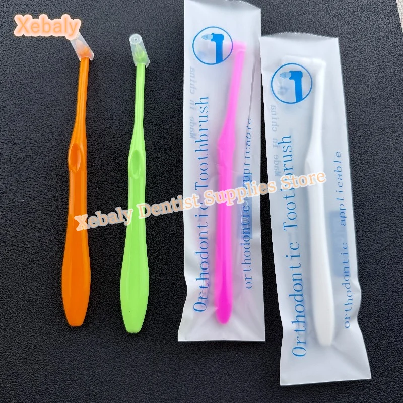 50PCS Orthodontic Toothbrush Pointed Head Soft Hair Correction Clean Teeth Gap Floss Oral Hygiene Teeth Braces Tooth Brushes
