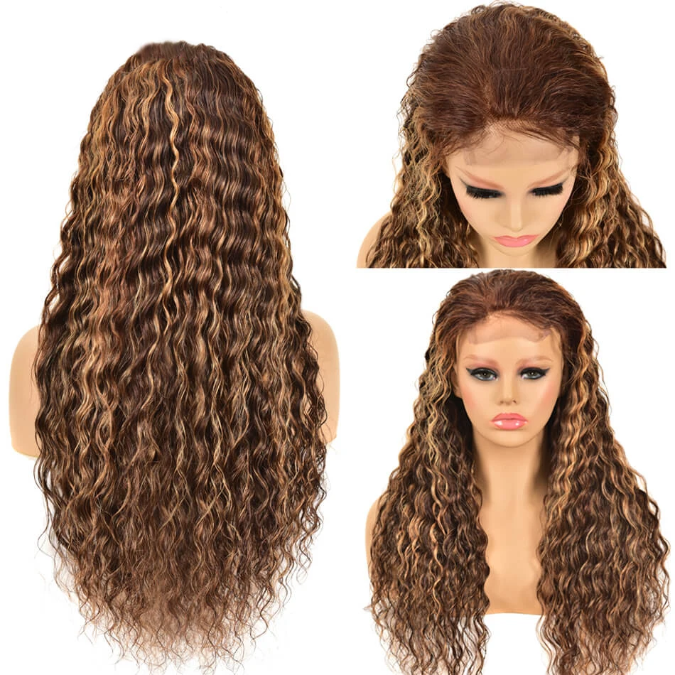 Straight Ginger Lace Front Wig Human Hair Deep Wave 13x4 Lace Frontal Human Hair Wigs for Women Natural Pre-Plucked Hairline