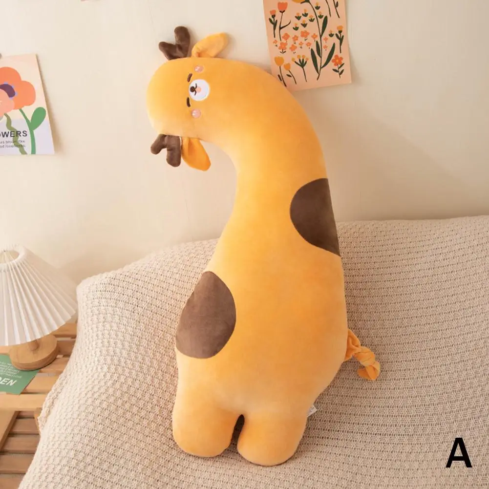 Simpatico cuscino per dormire cartone animato lungo peluche dinosauro letto morsetto divano regalo giraffa gamba T8w3