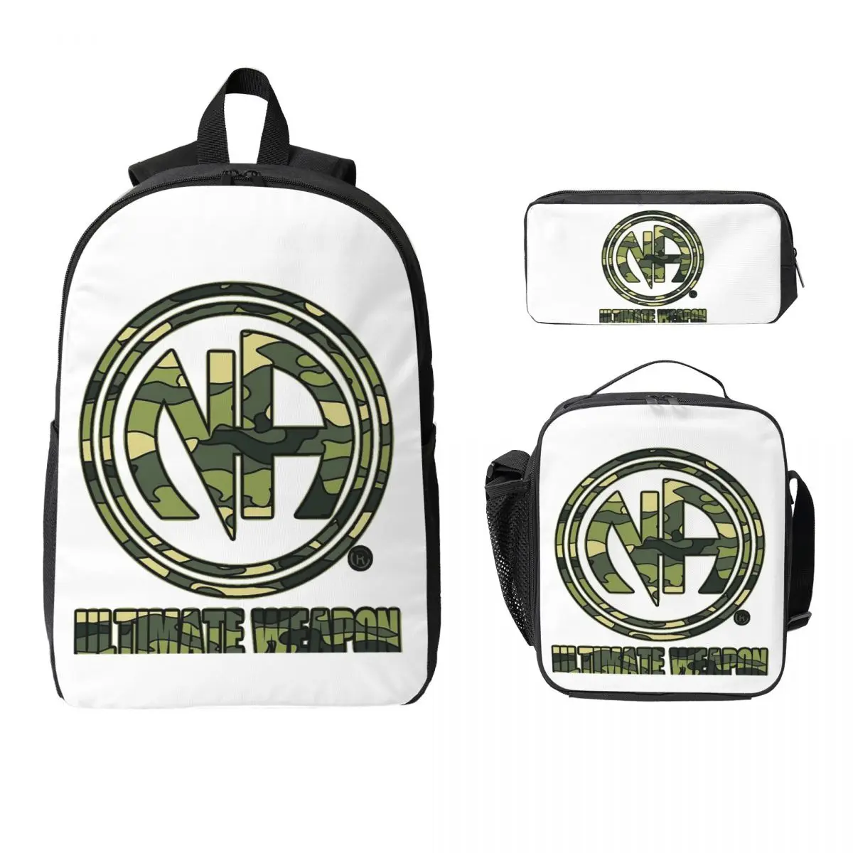 

NA - Narcotics Anonymous Backpack Boys Girls BookBag School Bag Computer Shoulder Bags 3ps Insulated Lunch Bag Pencil Case