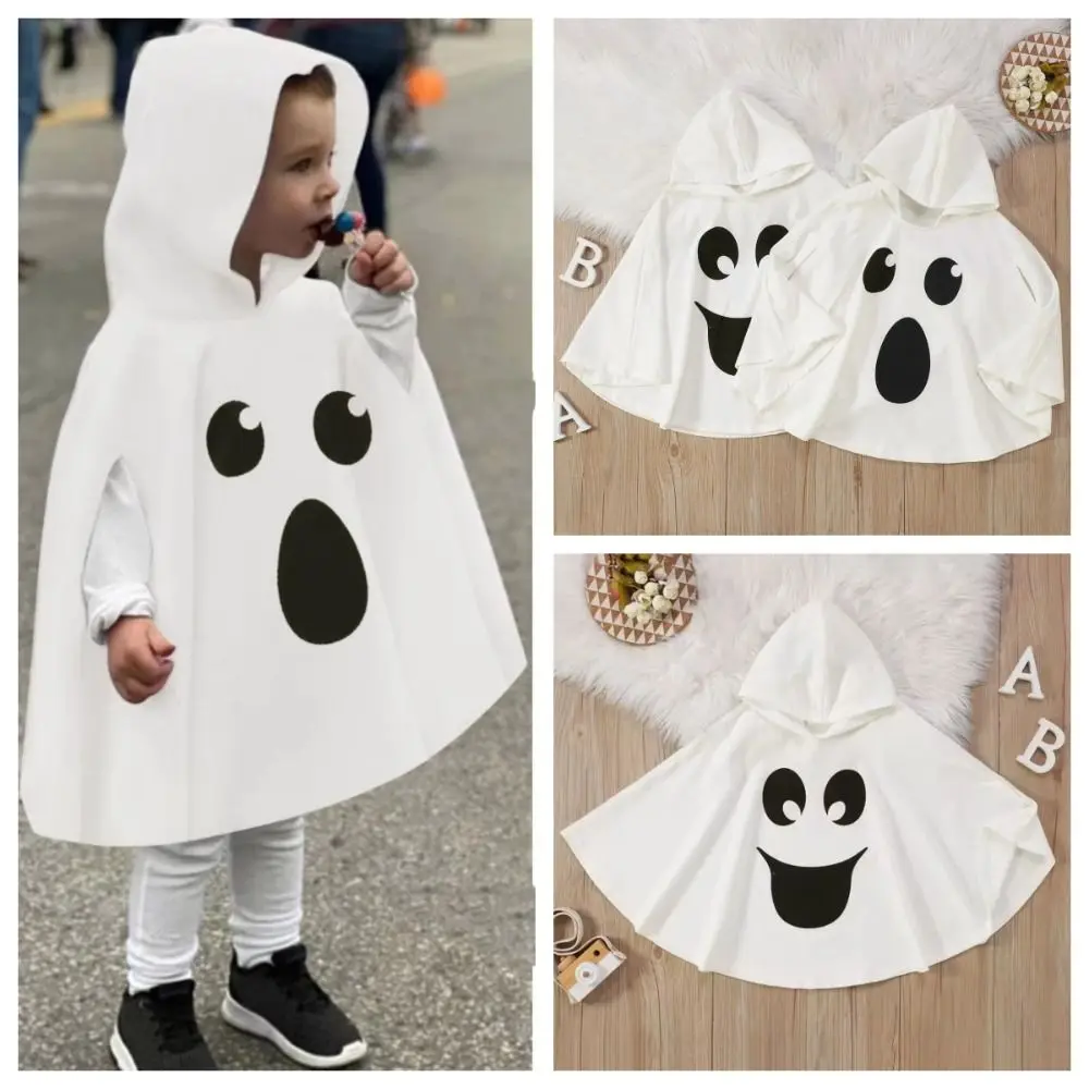 

Ghost Print Kid Halloween Costume Hood Cape for Baby Boys and Girls Cosplay Clothes Gift Fancy Dress Cloak Performance Halloween