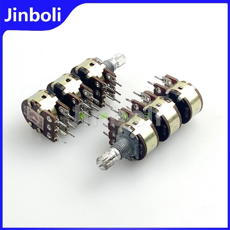 1PCS 16 Type 6 Link B10K Fever Amplifier Audio multi-channel High And Low Volume Potentiometer 18Pins Flower Shaft 15MM