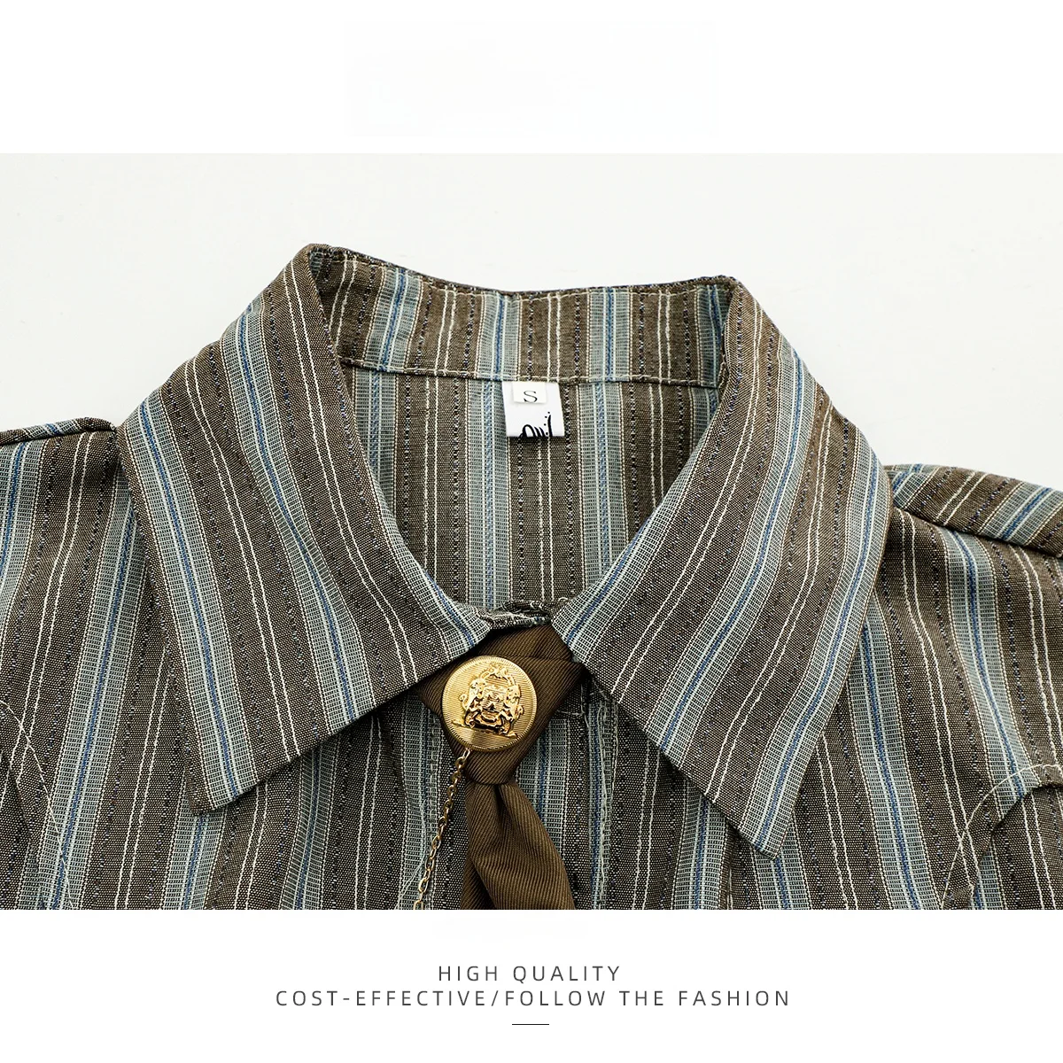 

PAIXIANG Винтажный полосатый ort Sve Long irt Женский базовый слой irt Уменьшение возраста irt для поездок на работу Sle Button Design Хлопок