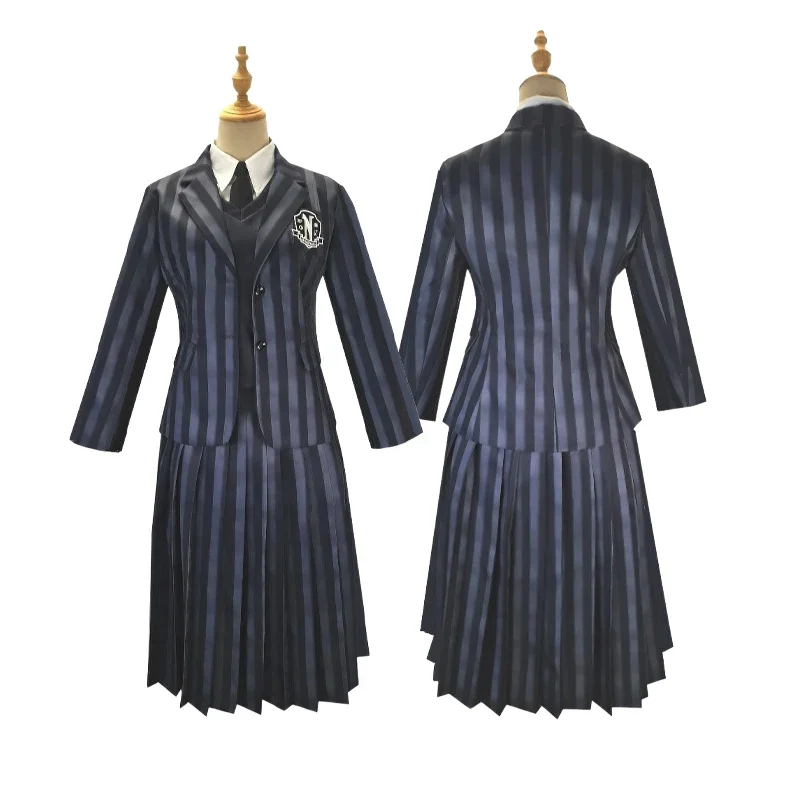 زي مدرسي أكاديمية نيفرمور |   فستان قميص جاكيت تنكري من آدامز للأطفال والكبار في الهالوين
