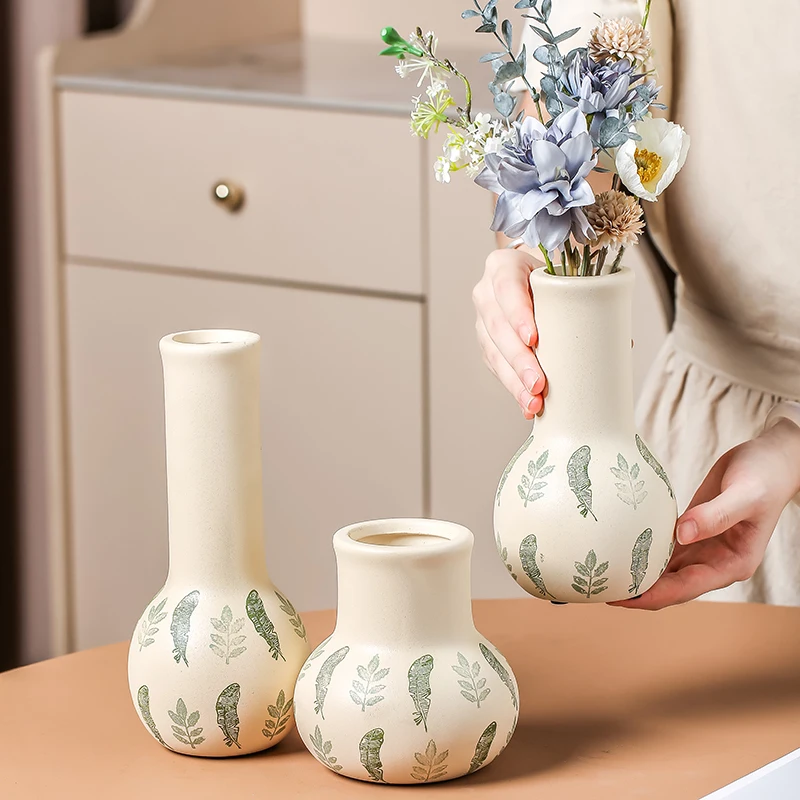 

Nordic style handmade multi-color ceramic vase hydroponic rose flower arrangement living room decoration home decor vases