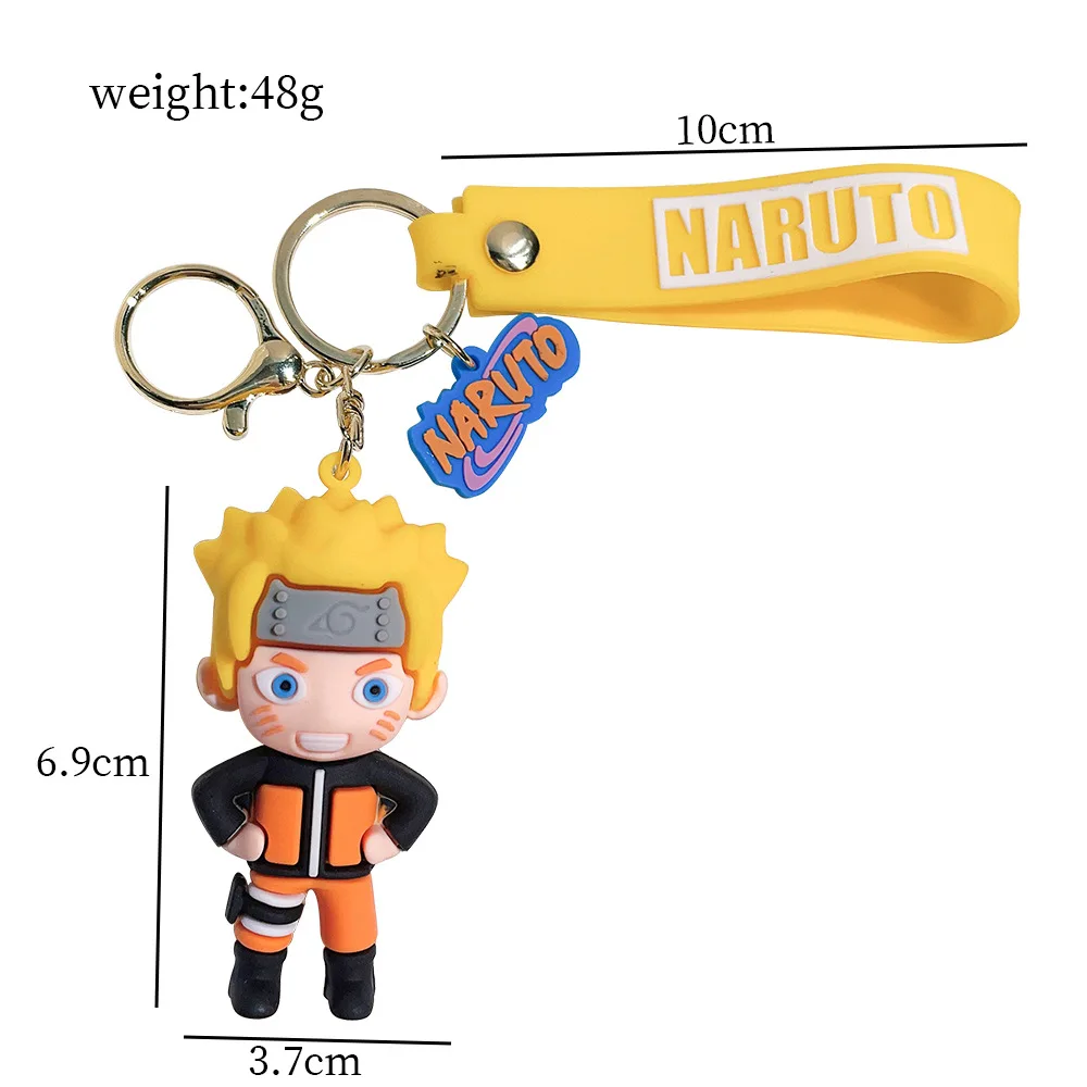 Cartoon PVC Naruto Anime Peripheral Keychain Naruto Silicone Figure Car Key Chain Christmas, Halloween Gift