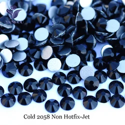 YANRUO 2058NoHF Black Rhinestones Non Hotfix Strass Crystal Glue Flatback Rhinestone Stones For Nail Art Rhinestones