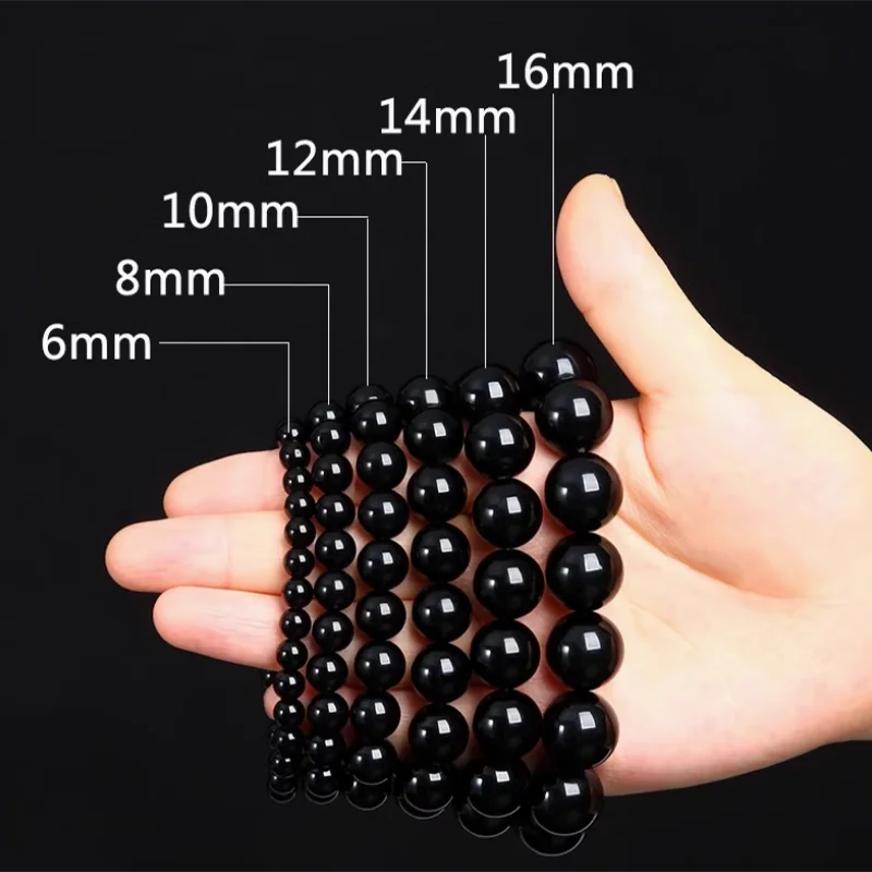 Natural Black Obsidian Buddhist Prayer Healing Bead Bracelet For Men Magnetic Health Protection For Women Soul Jewelry