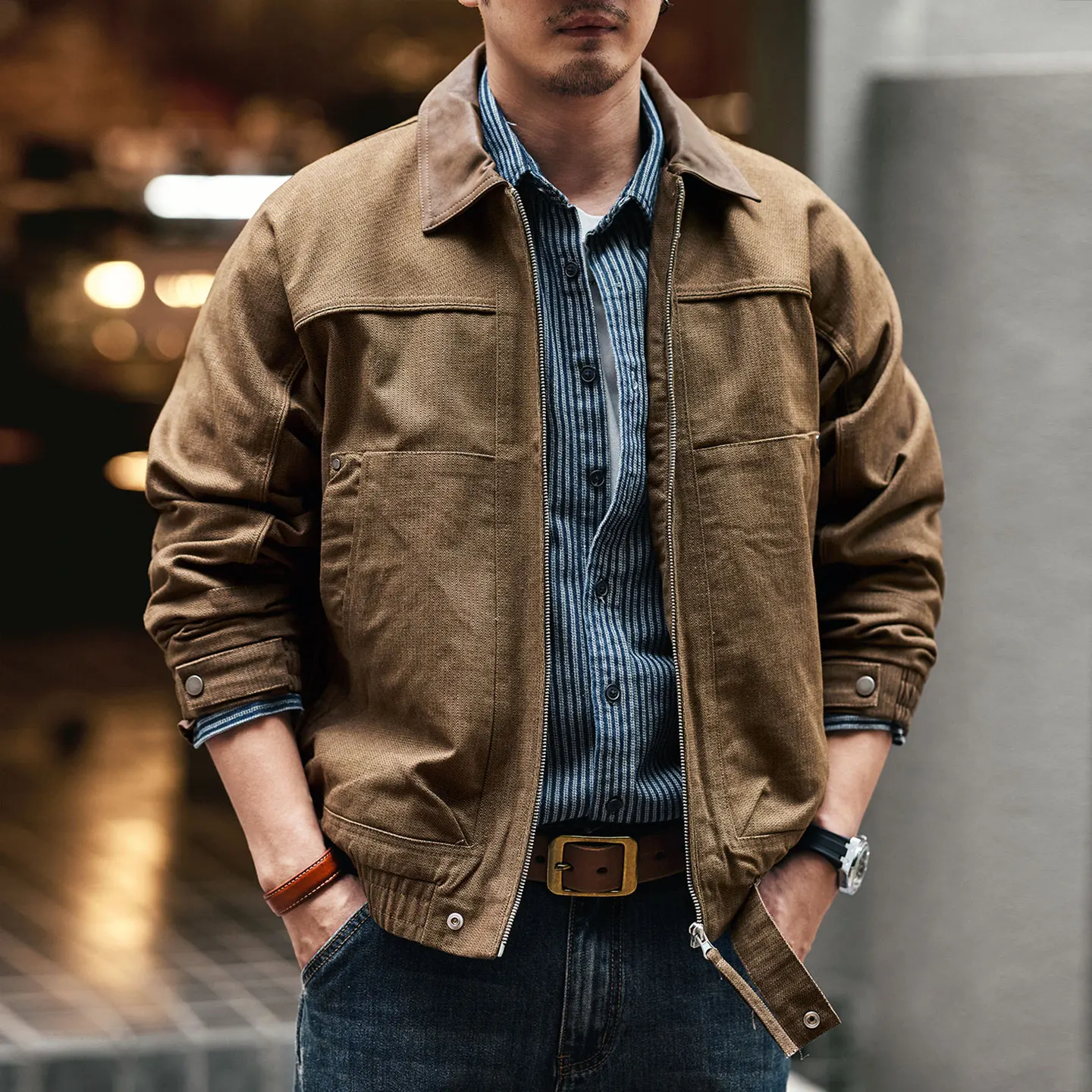 

Новая высококачественная модная рабочая одежда. Мужская весна и осень — свободное и повседневное пальто.