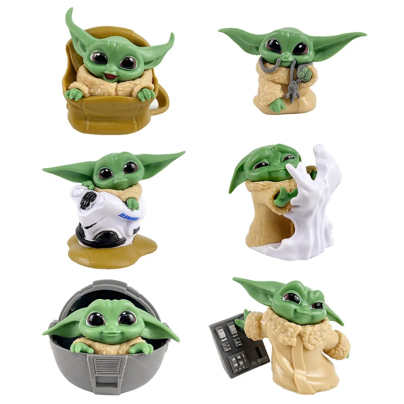 

6pcs Disney PVC Action Figure Set Master Baby Yoda Darth Toys Model Collection Mini Doll For Children Gift Anime Figures Doll