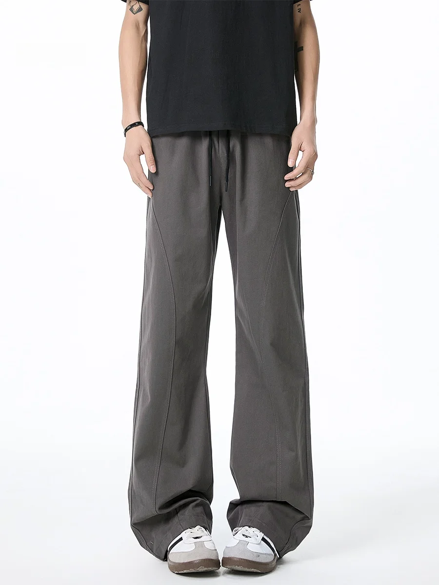 

Мужские рабочие брюки с эластичными вставками и карманами для инструментов, весенне-осенние, американского кроя, прямые, в стиле High Street, повседневные, длинные