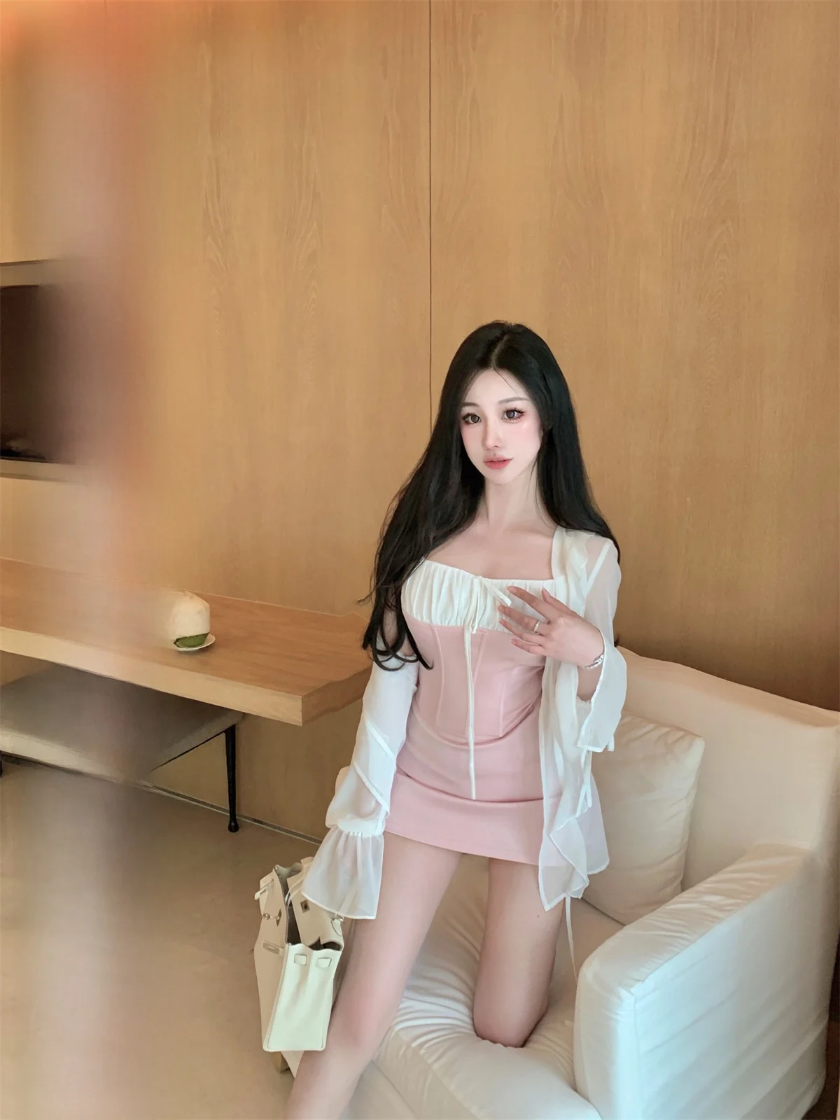 

Hotdog Spicy Women's Set with Open Cardigan Jaet Strap ter Skirt Faionable Polyester Summer Outfit for Young Women