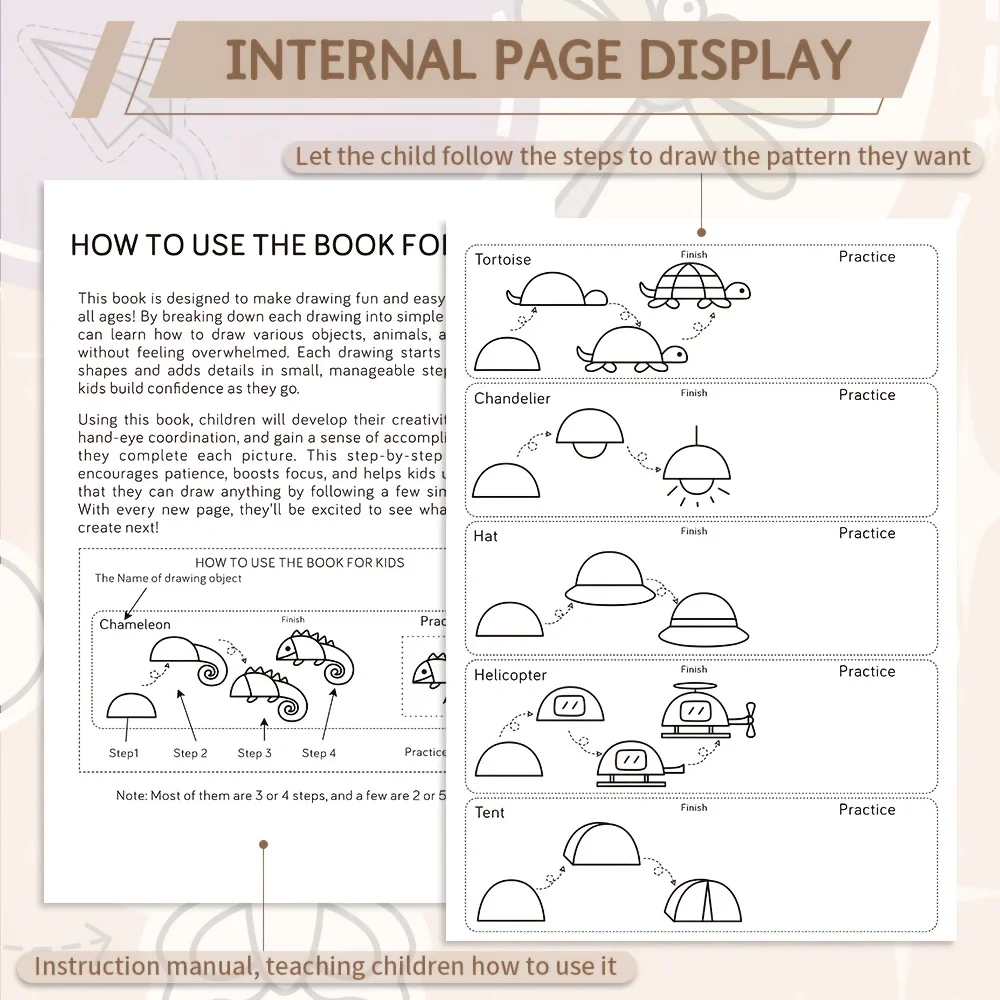 A Simple Drawing Book, Easy To Understand, with Detailed and Practical Steps Convenient for Practice Coloring Book