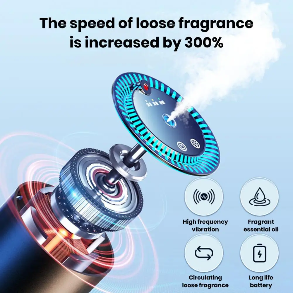 Car Deodorizer Car Air Freshener Essential Oil Diffuser Atomization Technology Auto On/off Feature Rechargeable for Automobiles