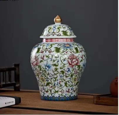 Enamel General Jar Ceramic Candy Tea Caddy Cereal Dispenser Cosmetic Containers Storage Ginger Jars Vintage Home Decor