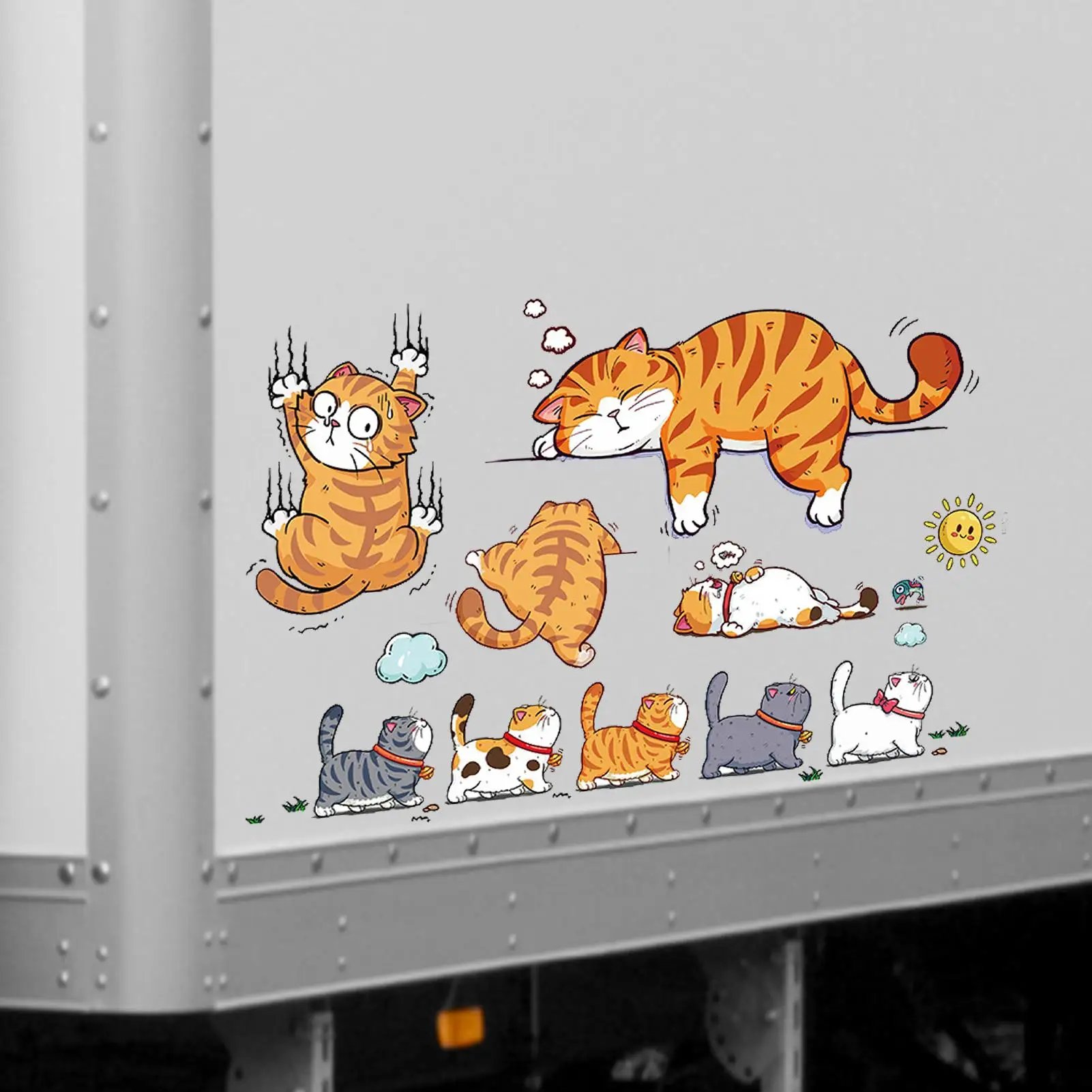 Cute Car Sticker Cat Climbing Pet Animal Styling Stickers Car Scratch Cover Decoration Creative Bumper Decals Accessories