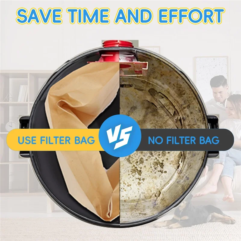 BAAM-16 PACK DXVA19-4101 أكياس لأكياس المكنسة الكهربائية للمكنسة الكهربائية الرطبة/الجافة سعة 6-10 جالون، لمتجر أكياس Vac