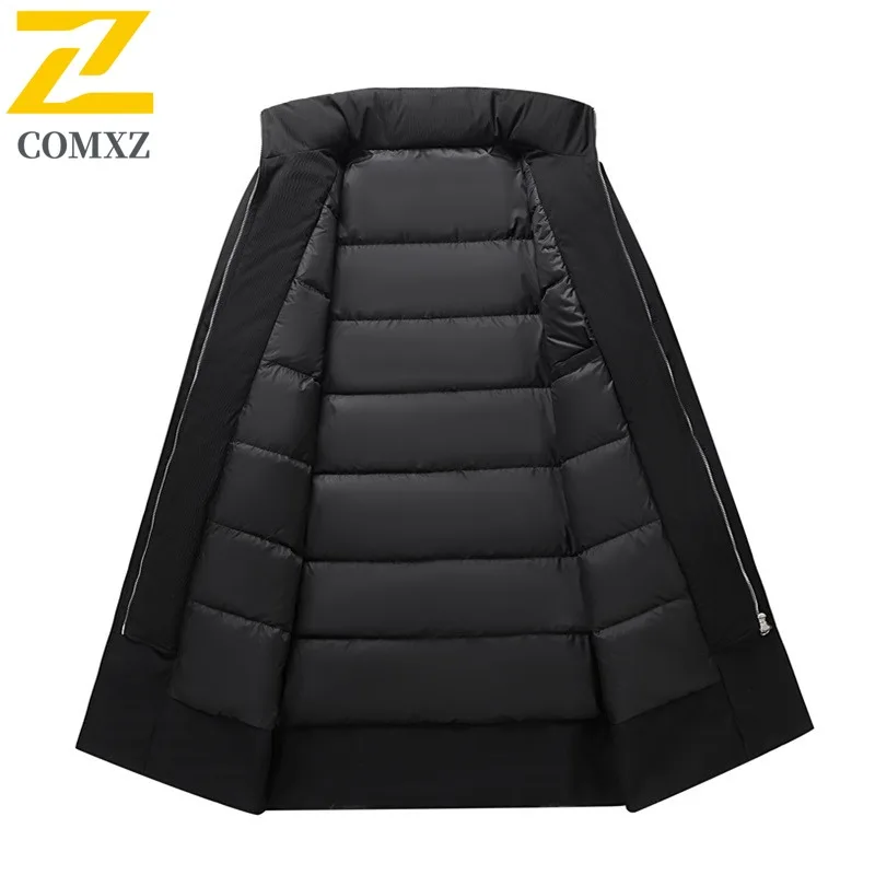 COMXZ Hiking Travel Mens Down Jacket Comfortable Cold Resistant Parka Premium Stand Collar Thickened Warm Winter Padded Jacket