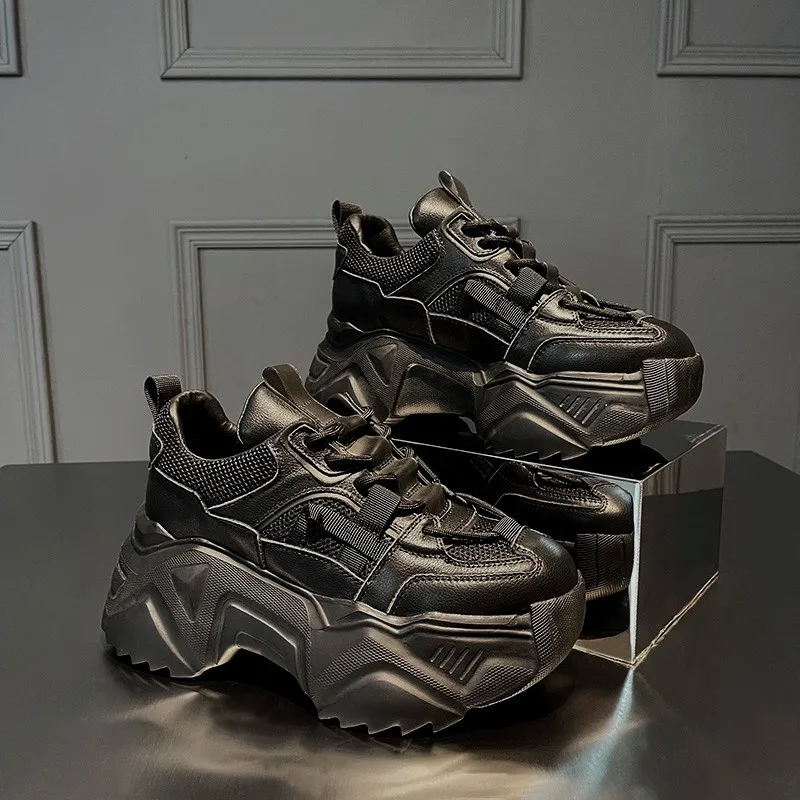 Women's Thick Sole Increased New Mesh Casual Sports Shoes Outdoor Fashion All-Match Women's Shoes Hiking Casual Shoes Size 35-40